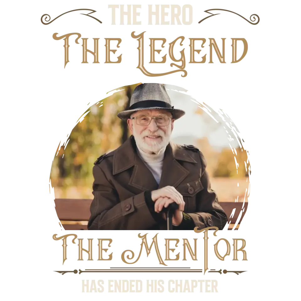 The Hero The Legend - Custom Photo - Personalized Gifts For Grandpa - T-Shirt