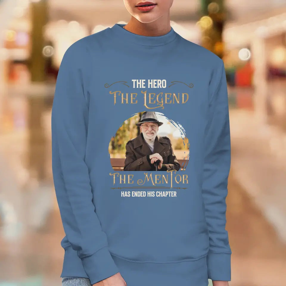 The Hero The Legend - Custom Photo - Personalized Gifts For Grandpa - Sweater