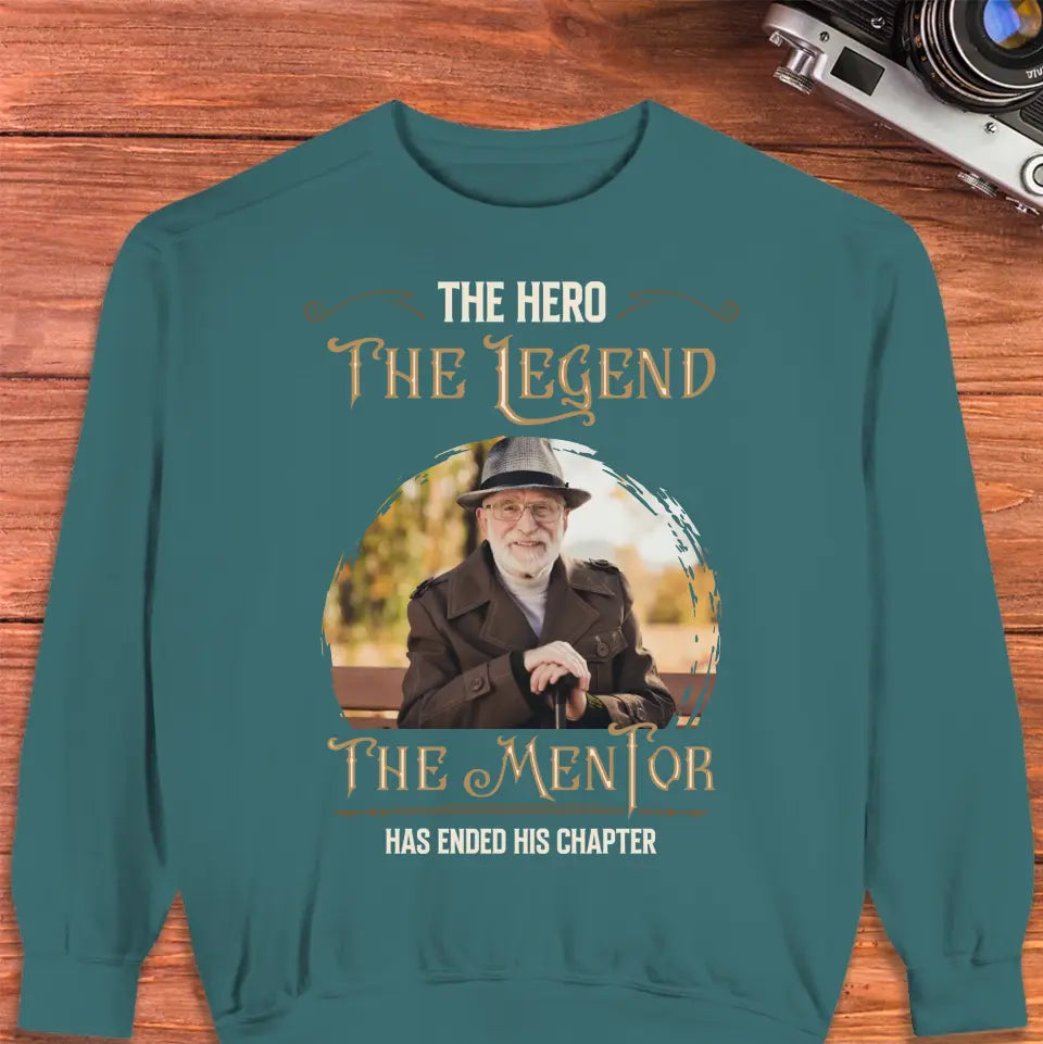 The Hero The Legend - Custom Photo - Personalized Gifts For Grandpa - Sweater