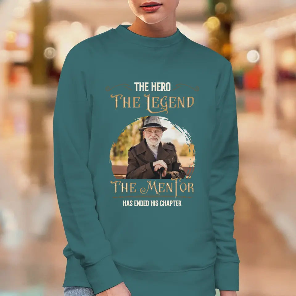 The Hero The Legend - Custom Photo - Personalized Gifts For Grandpa - Sweater