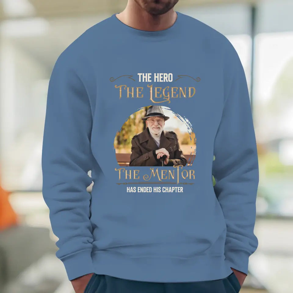 The Hero The Legend - Custom Photo - Personalized Gifts For Grandpa - Sweater