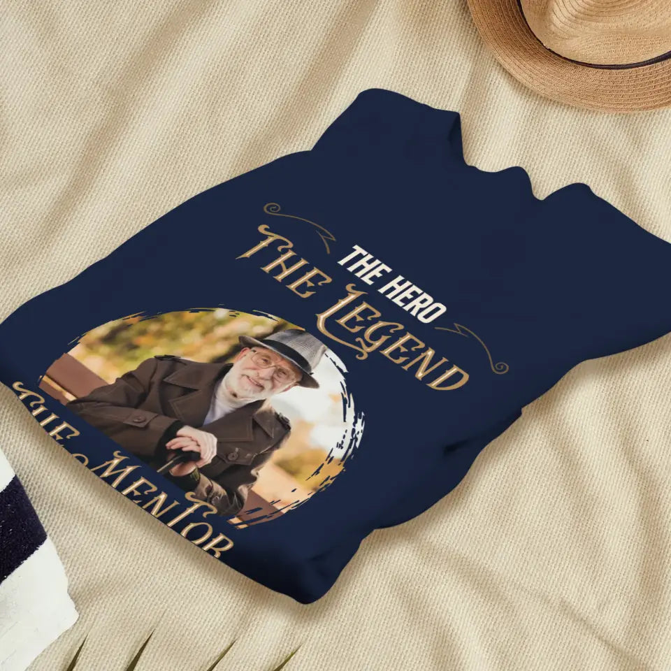 The Hero The Legend - Custom Photo - Personalized Gifts For Grandpa - Sweater