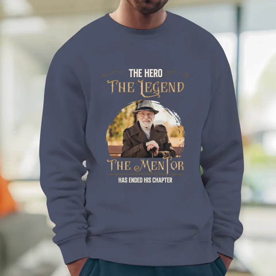 The Hero The Legend - Custom Photo - Personalized Gifts For Grandpa - Sweater