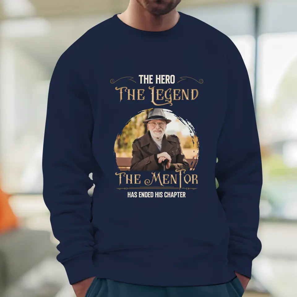 The Hero The Legend - Custom Photo - Personalized Gifts For Grandpa - Sweater