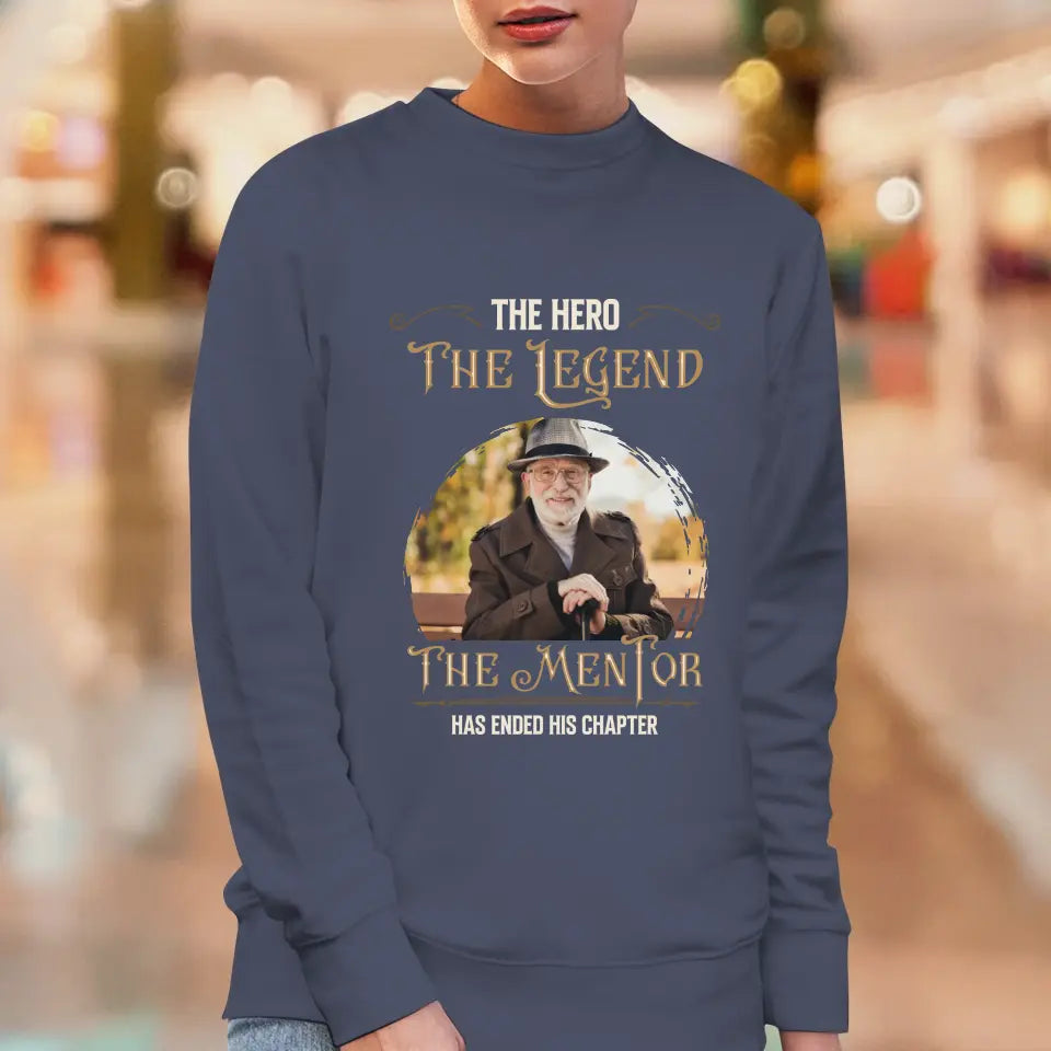 The Hero The Legend - Custom Photo - Personalized Gifts For Grandpa - Sweater