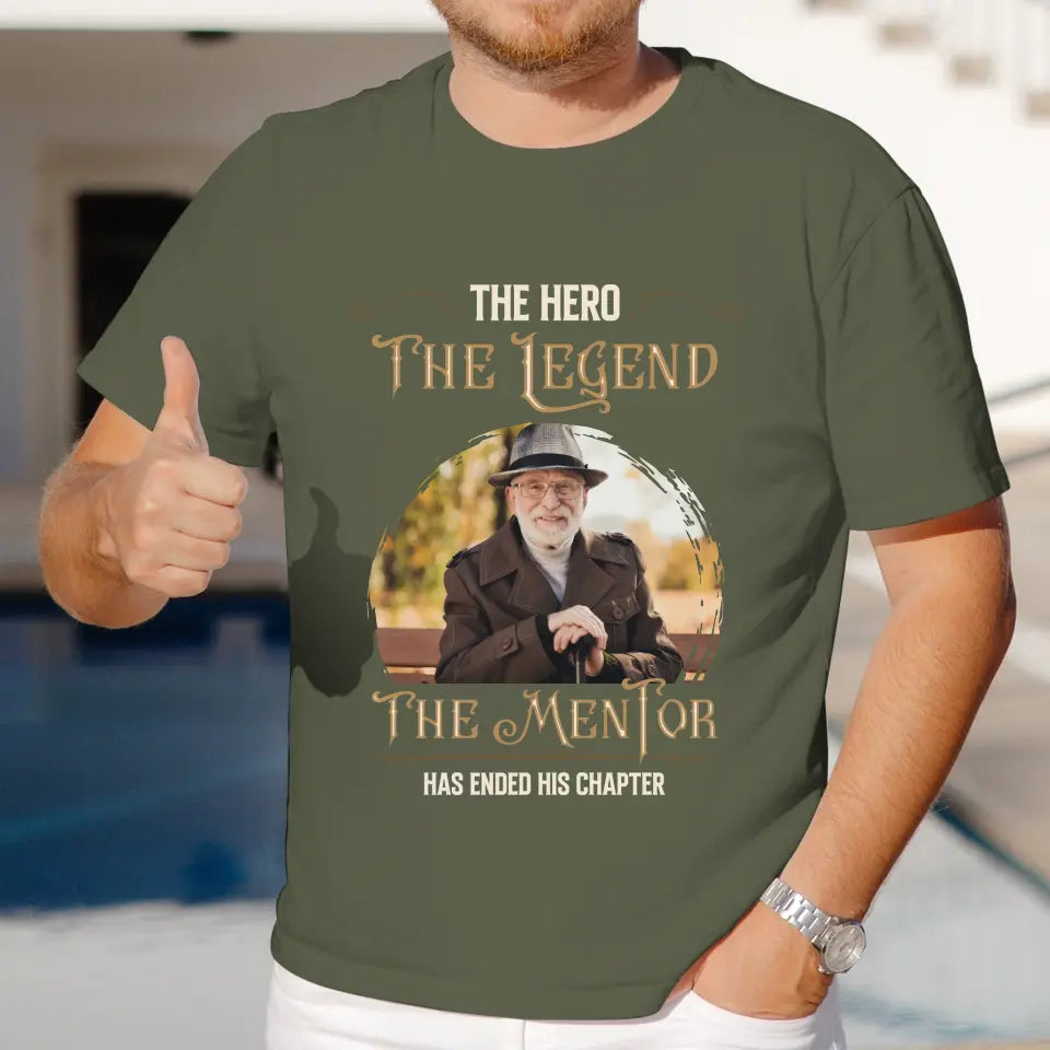 The Hero The Legend - Custom Photo - Personalized Gifts For Grandpa - Sweater