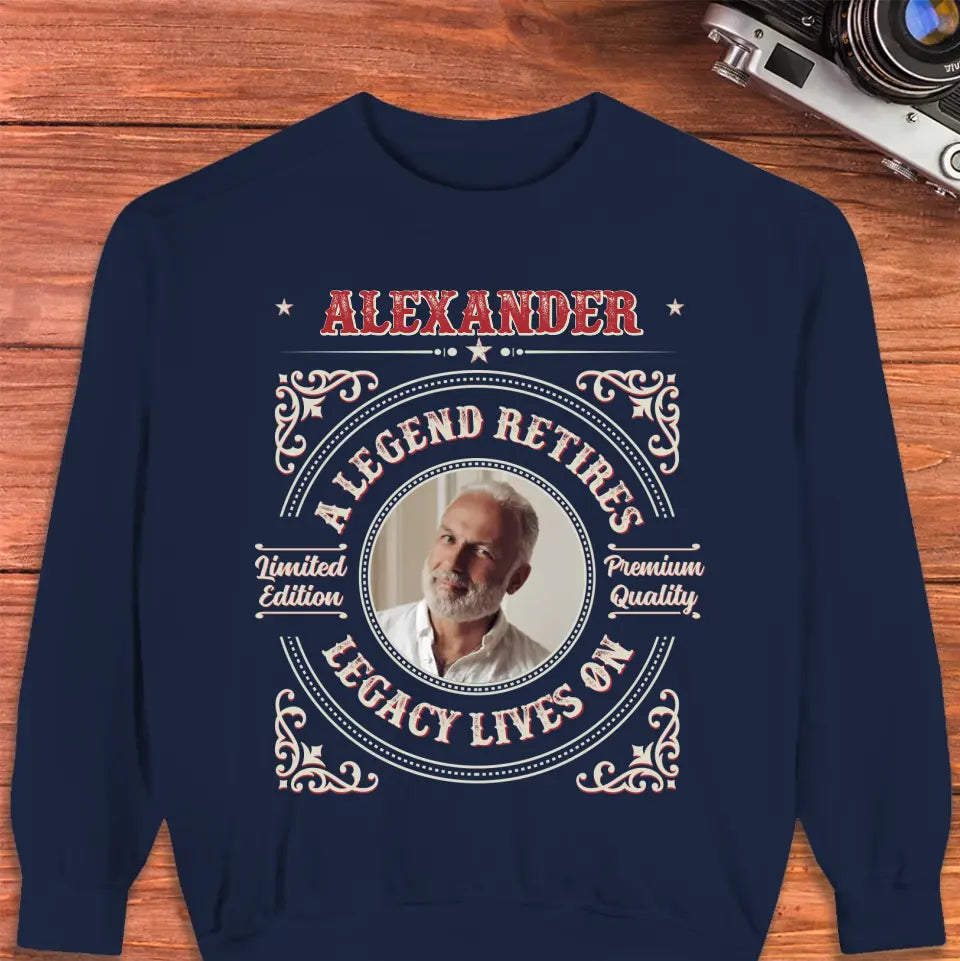 A Legend Retires - Custom Photo - Personalized Gifts For Grandpa - Sweater