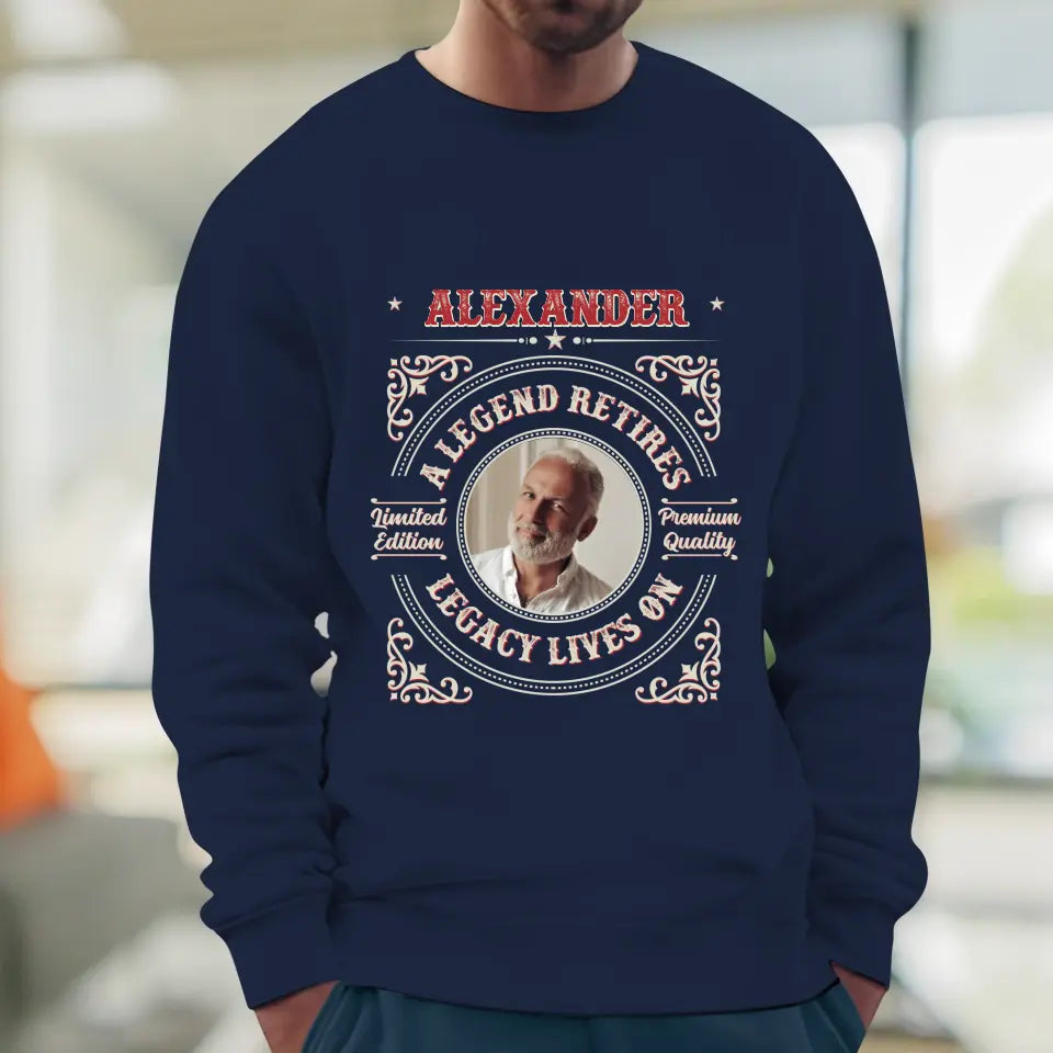 A Legend Retires - Custom Photo - Personalized Gifts For Grandpa - Sweater