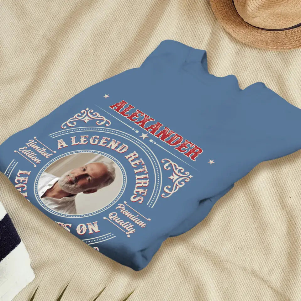 A Legend Retires - Custom Photo - Personalized Gifts For Grandpa - Sweater