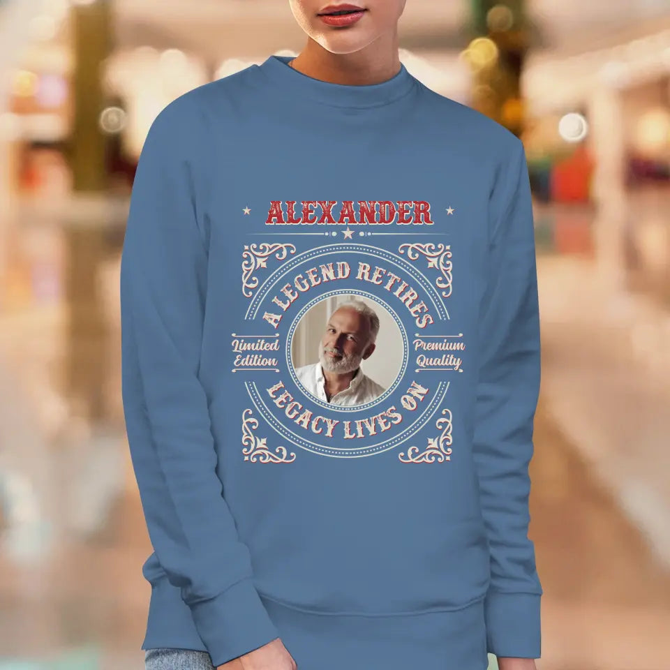 A Legend Retires - Custom Photo - Personalized Gifts For Grandpa - Sweater