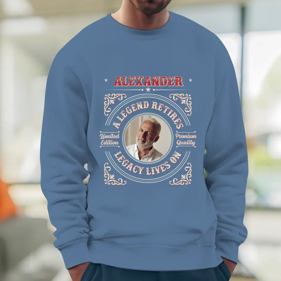 A Legend Retires - Custom Photo - Personalized Gifts For Grandpa - Sweater