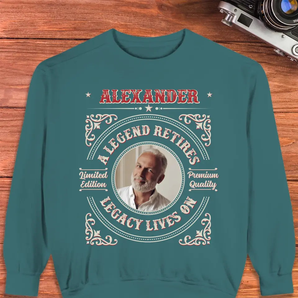 A Legend Retires - Custom Photo - Personalized Gifts For Grandpa - Sweater