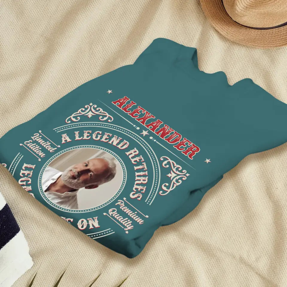 A Legend Retires - Custom Photo - Personalized Gifts For Grandpa - Sweater