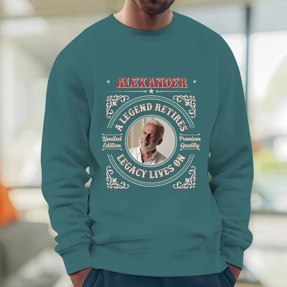 A Legend Retires - Custom Photo - Personalized Gifts For Grandpa - Sweater