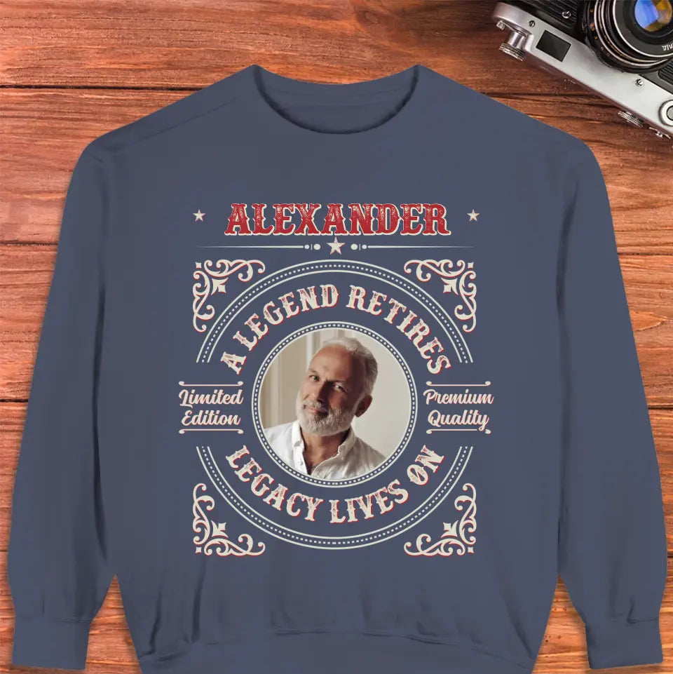 A Legend Retires - Custom Photo - Personalized Gifts For Grandpa - Sweater