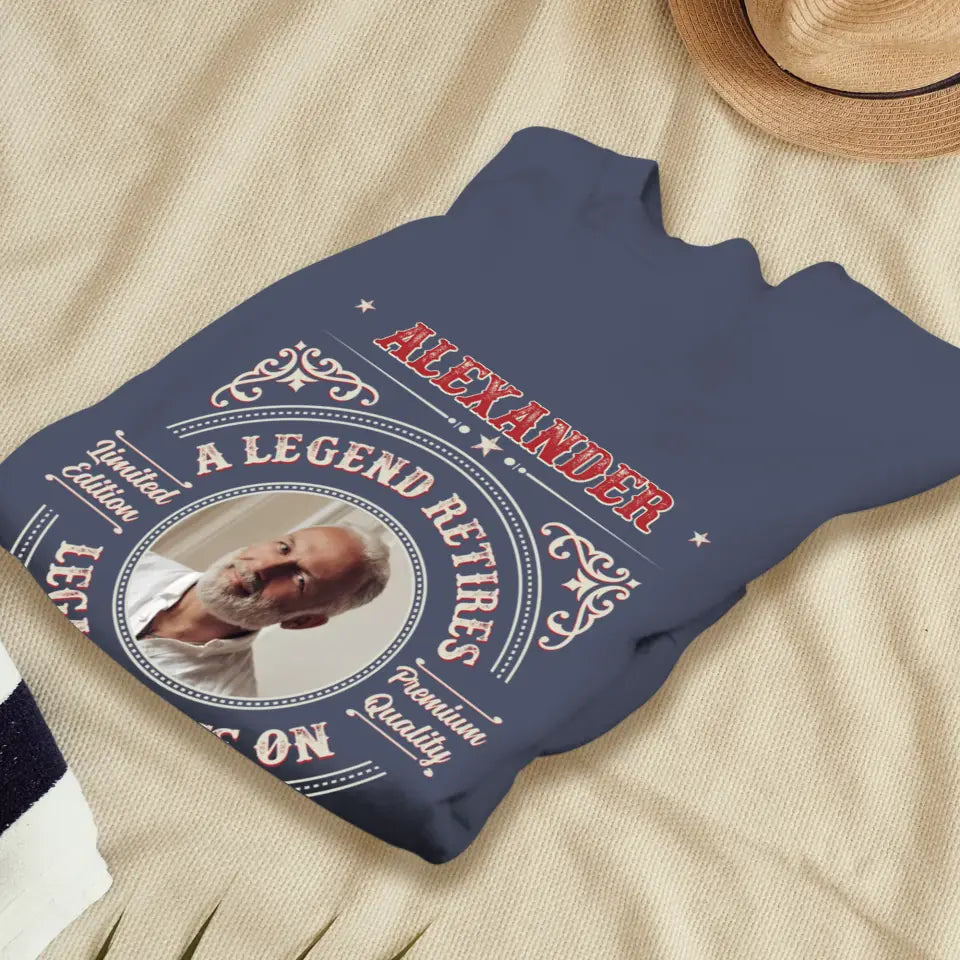 A Legend Retires - Custom Photo - Personalized Gifts For Grandpa - Sweater