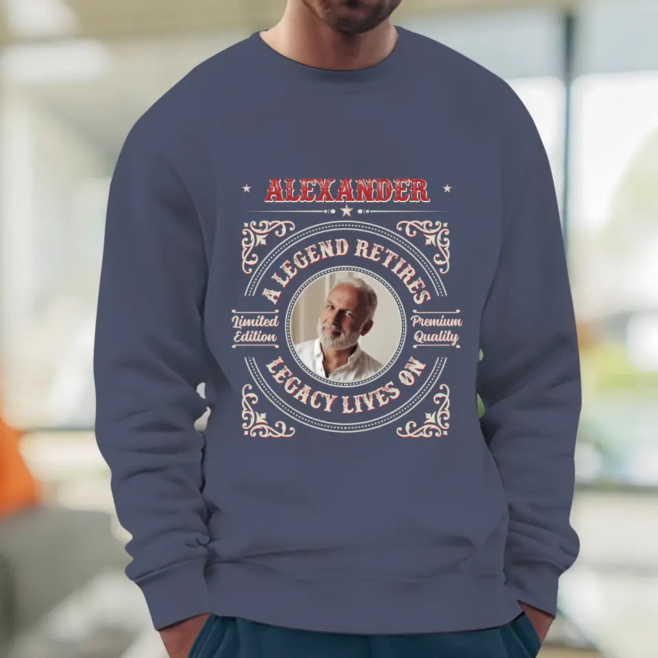 A Legend Retires - Custom Photo - Personalized Gifts For Grandpa - Sweater