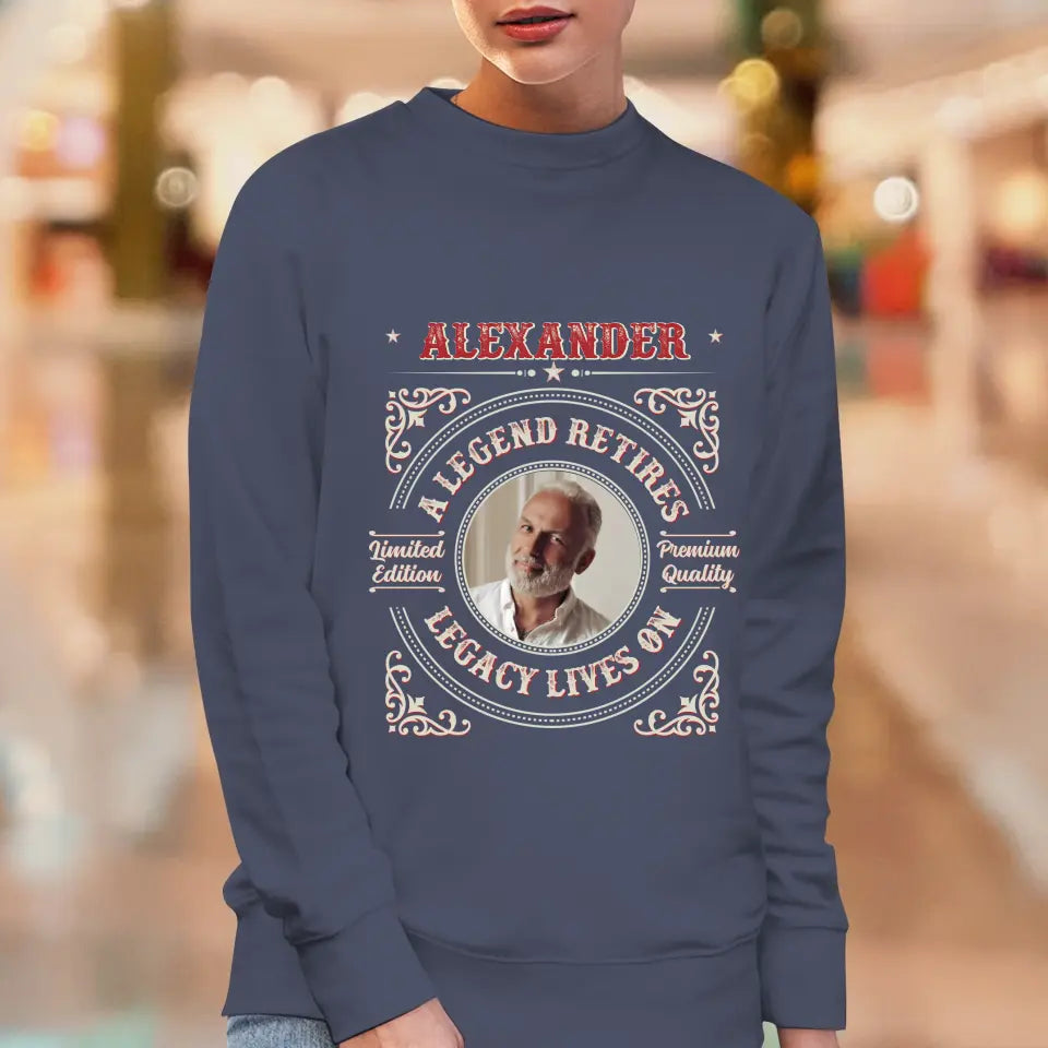 A Legend Retires - Custom Photo - Personalized Gifts For Grandpa - Sweater