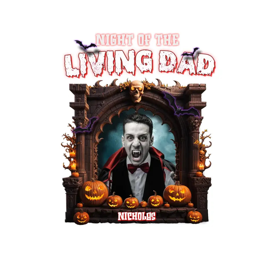 Night Of The Living Dad - Custom Photo - Personalized Gifts For Dad - Hoodie