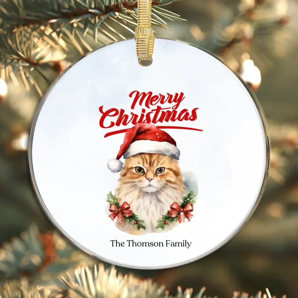 Christmas Cat - Custom Background - Ornament