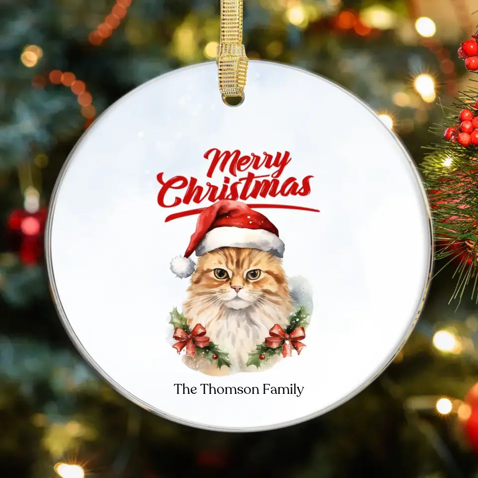 Christmas Cat - Custom Background - Ornament