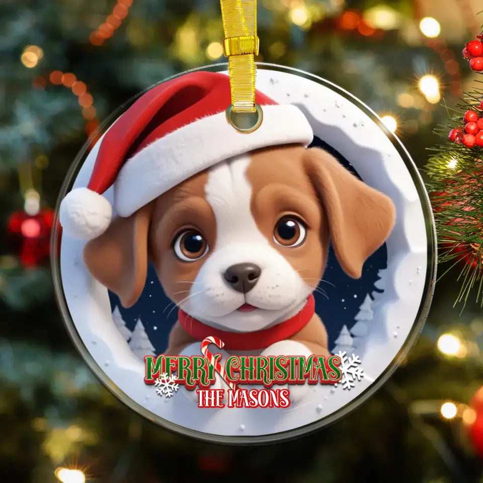 Dog Christmas - Custom Background - Ornament