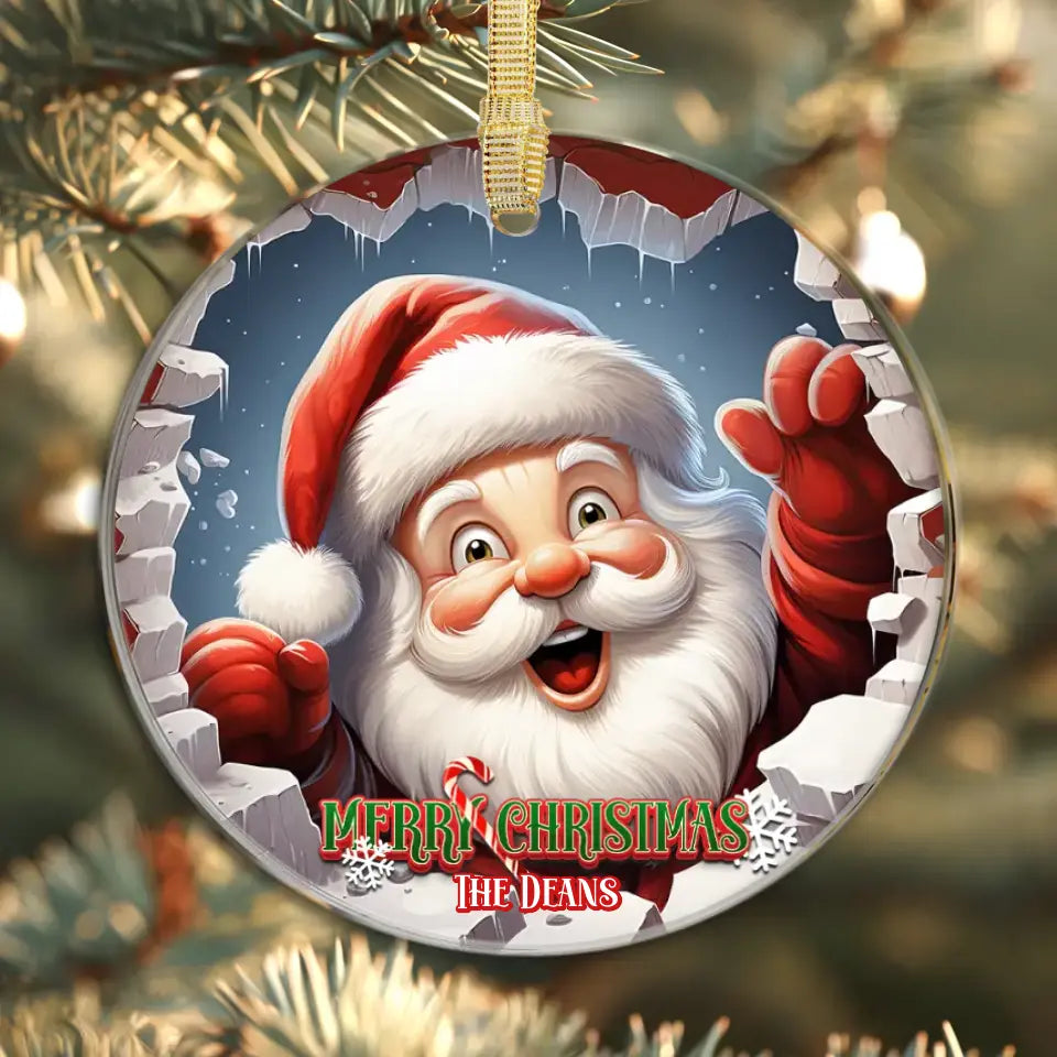 Santa Christmas - Custom Background - Ornament