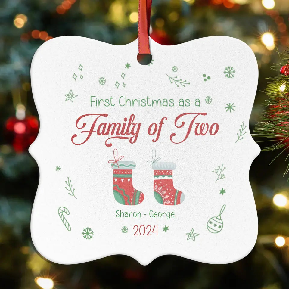 First Christmas As A Family - Custom Name - Ornament