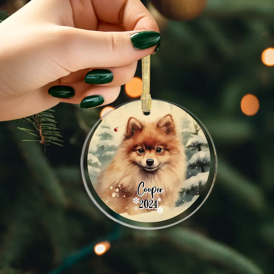 Dogs Christmas - Custom Background - Ornament