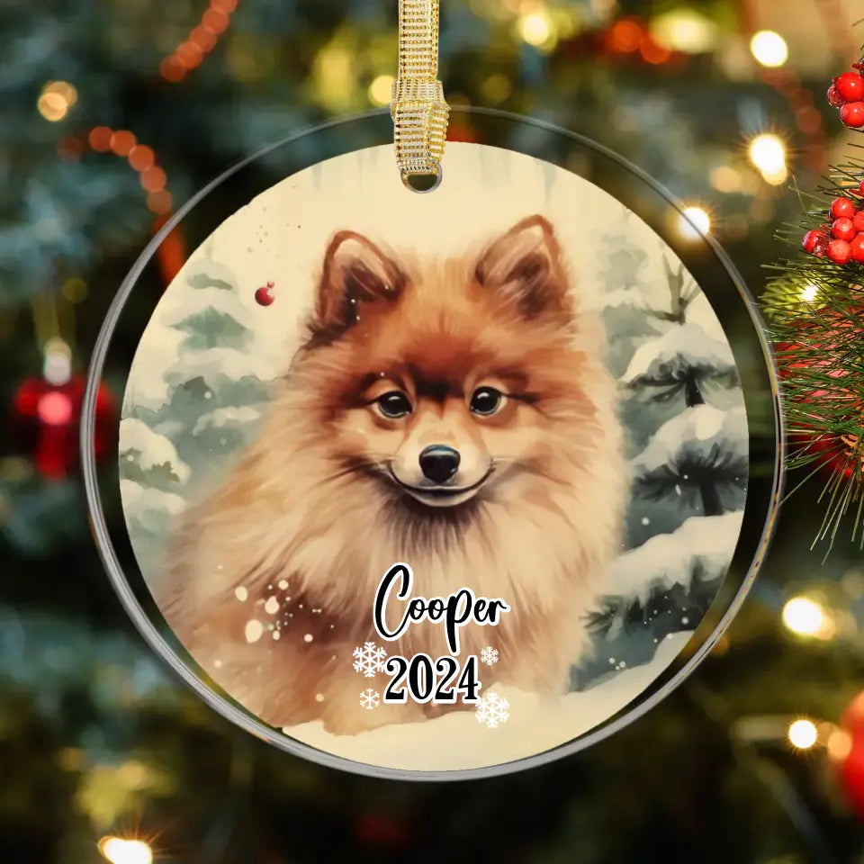 Dogs Christmas - Custom Background - Ornament