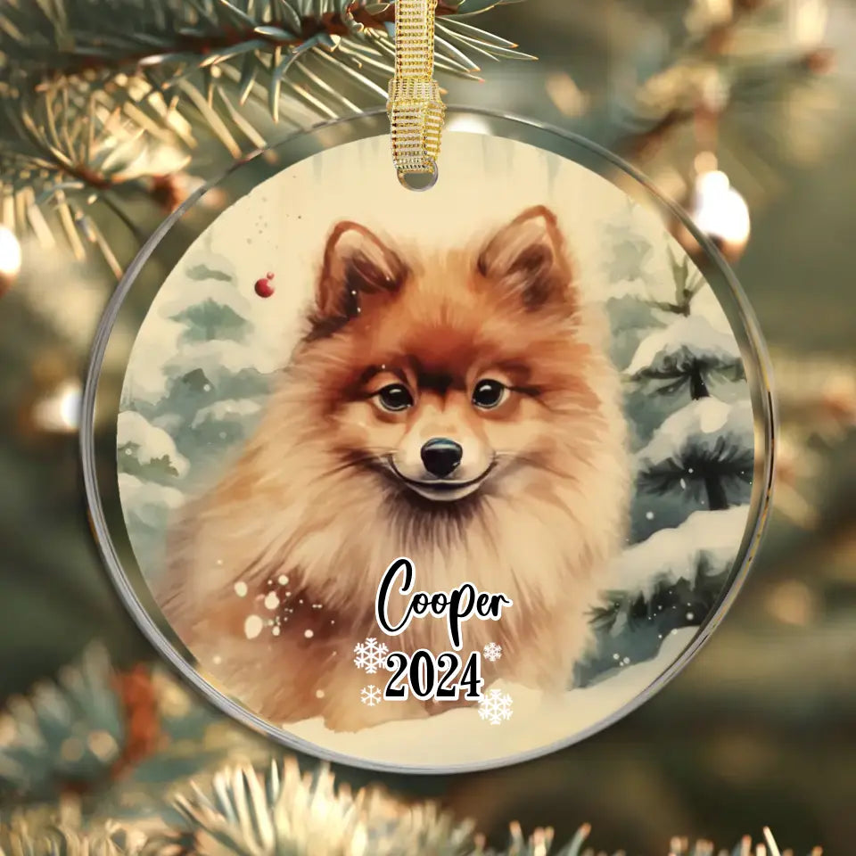 Dogs Christmas - Custom Background - Ornament