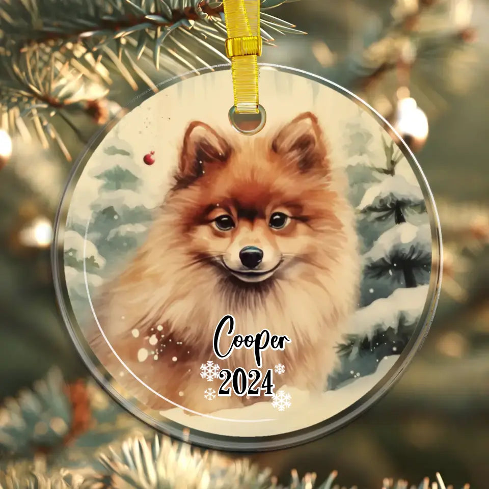 Dogs Christmas - Custom Background - Ornament