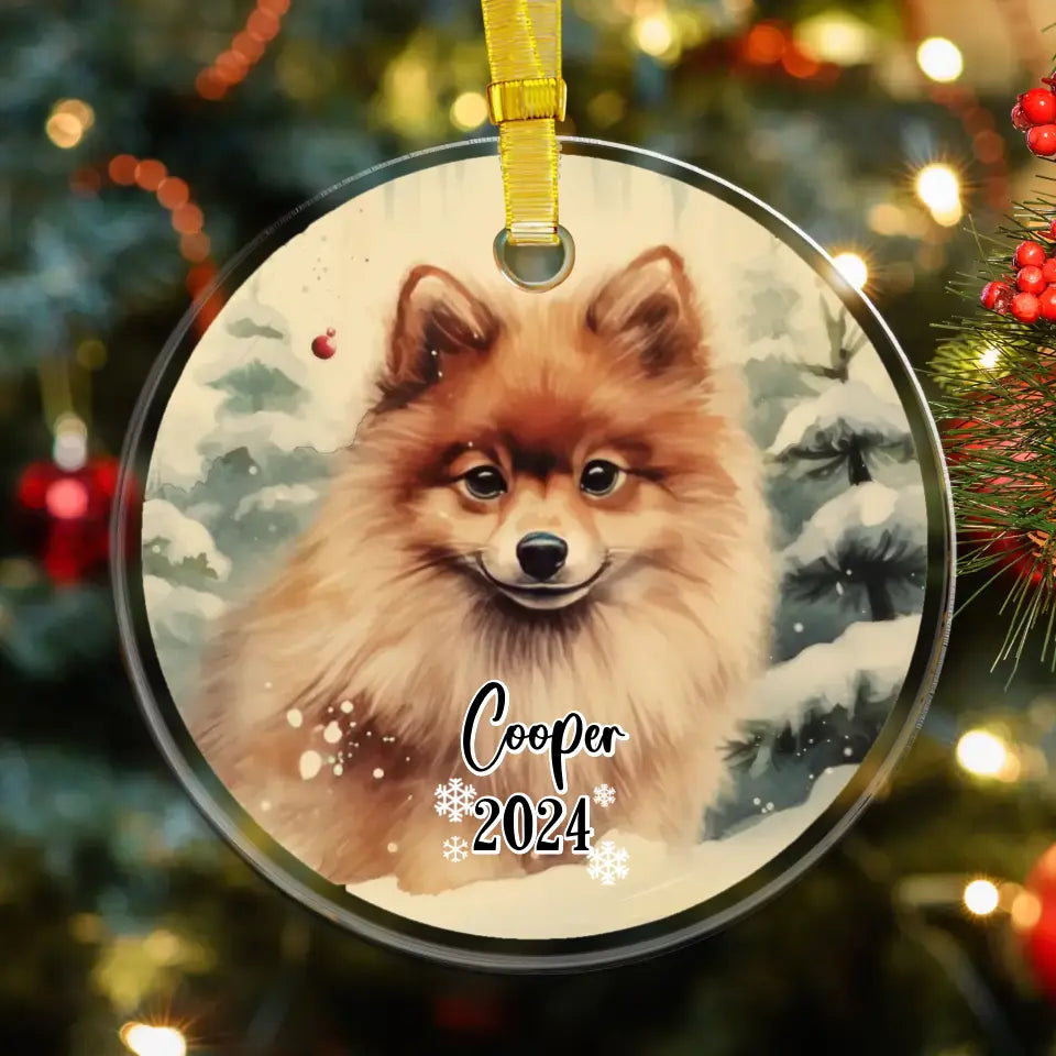 Dogs Christmas - Custom Background - Ornament