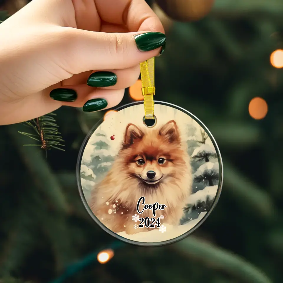 Dogs Christmas - Custom Background - Ornament