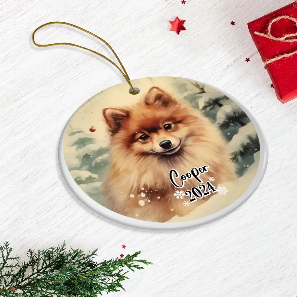 Dogs Christmas - Custom Background - Ornament