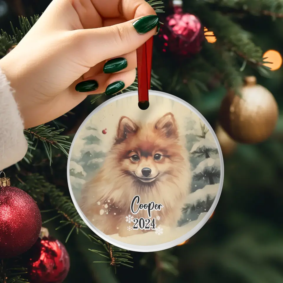 Dogs Christmas - Custom Background - Ornament