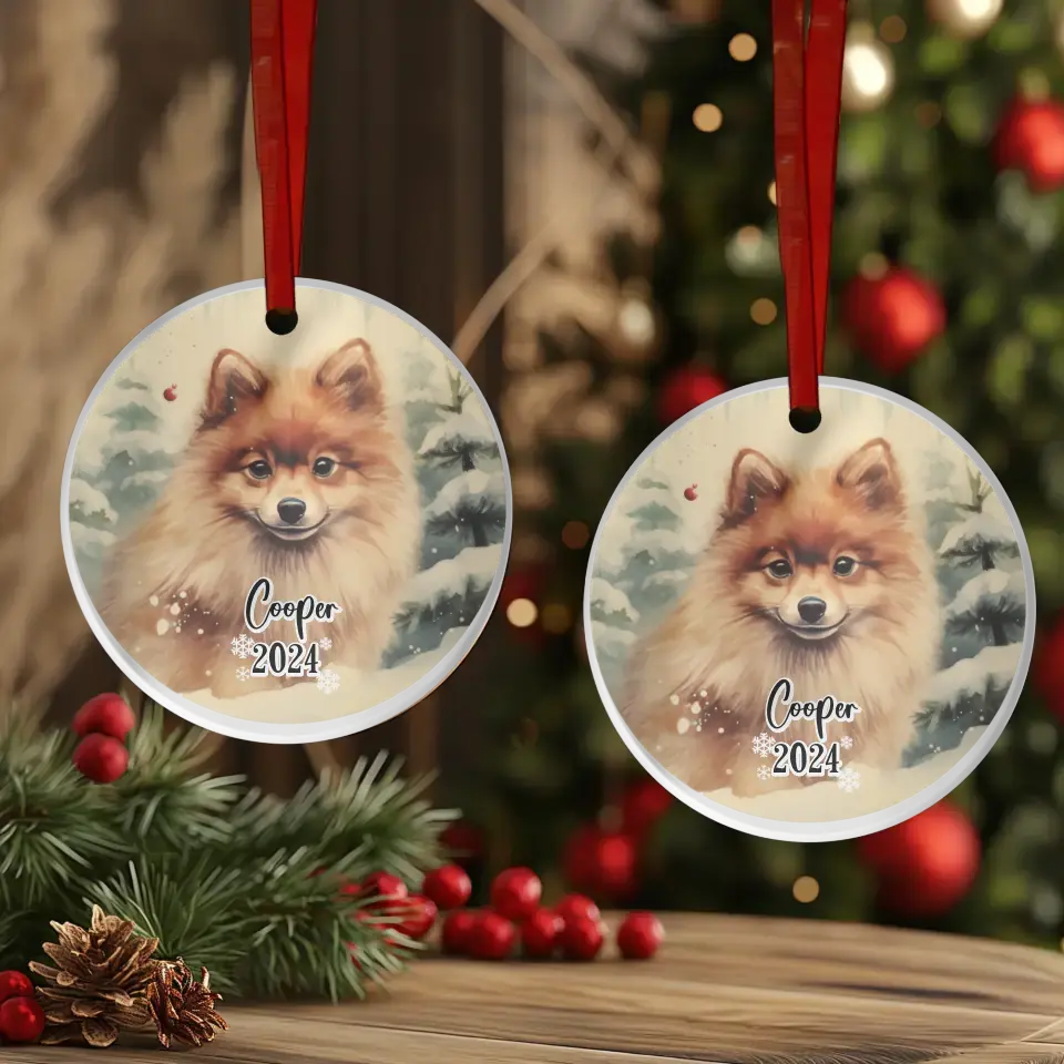 Dogs Christmas - Custom Background - Ornament