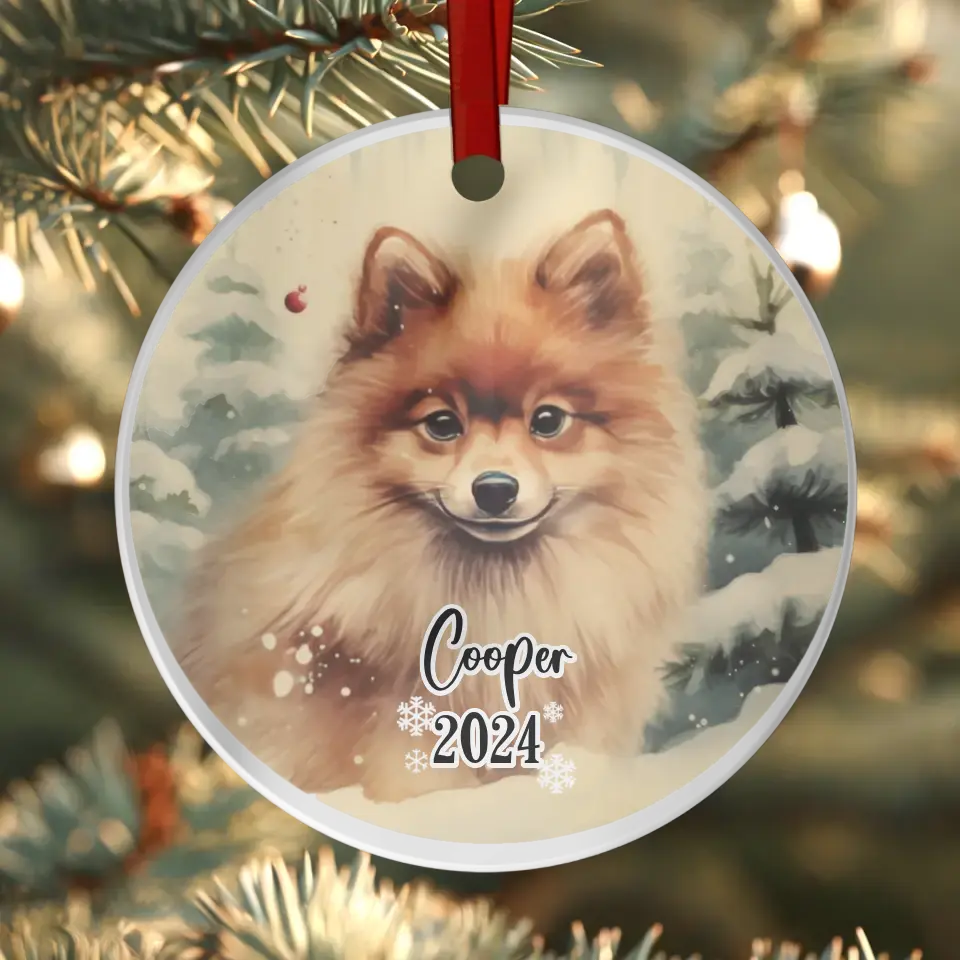 Dogs Christmas - Custom Background - Ornament