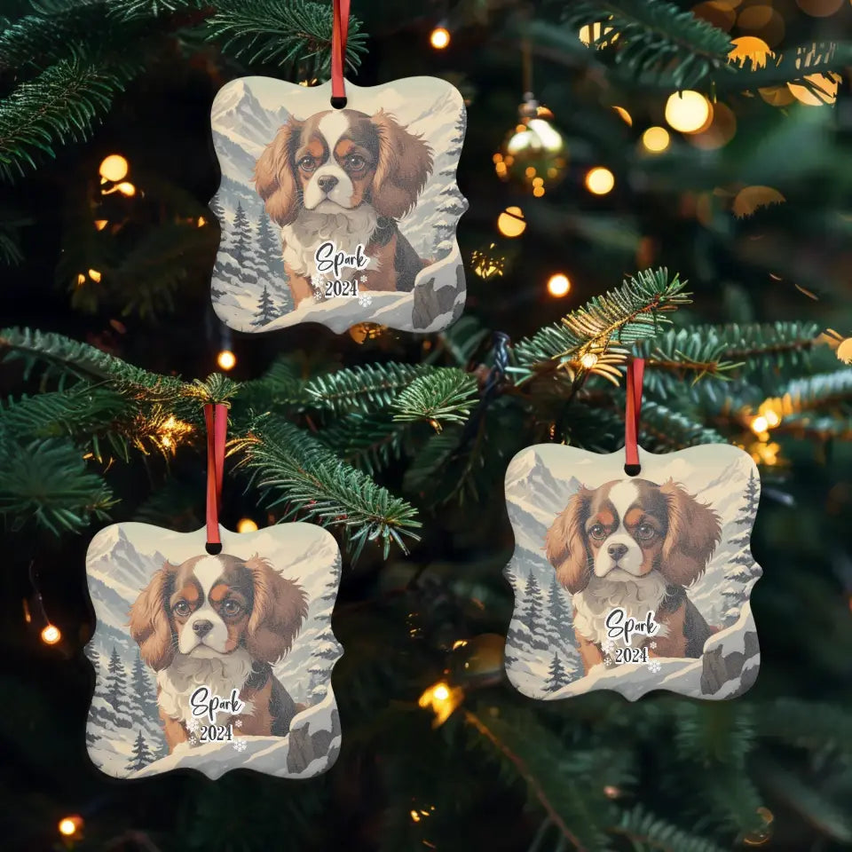 Cavalier King Christmas - Custom Background - Ornament