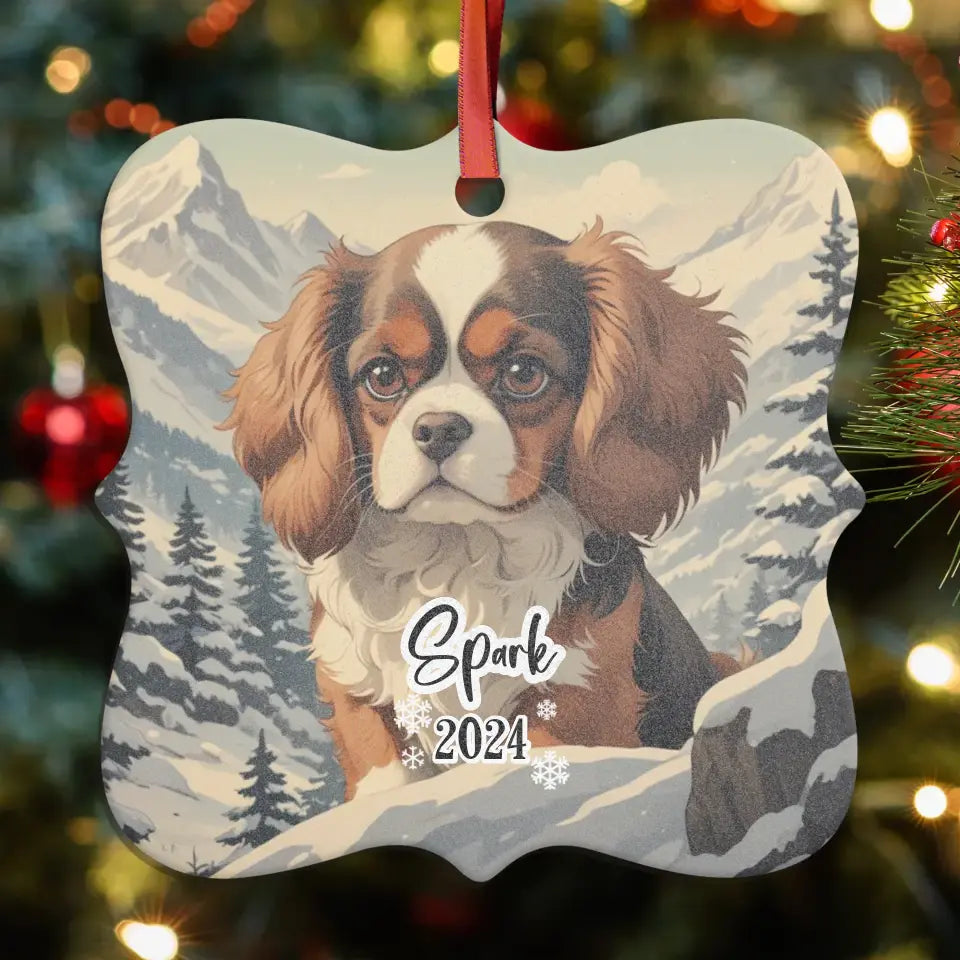 Cavalier King Christmas - Custom Background - Ornament