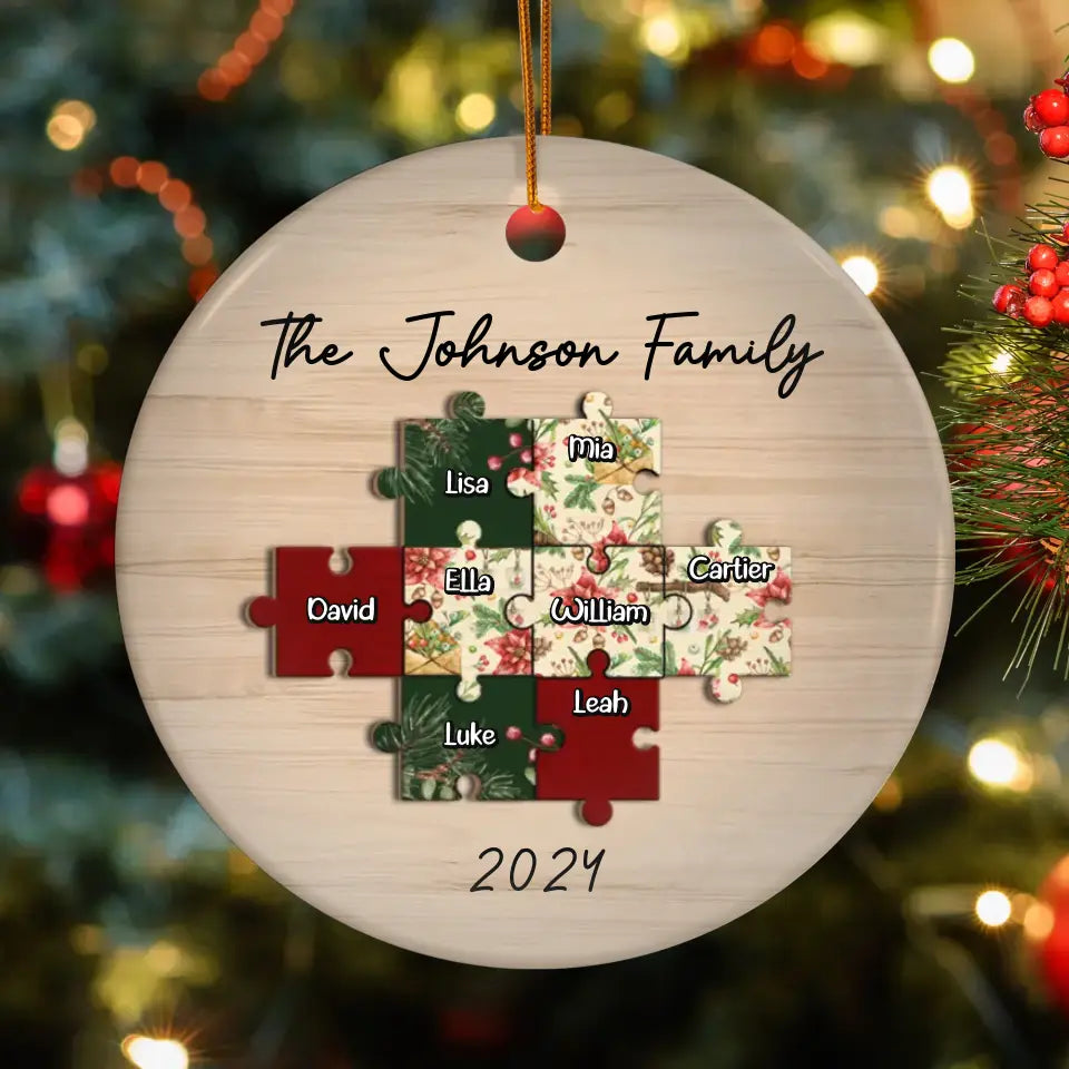 Pieces Of Our Family - Custom Name - Ornament