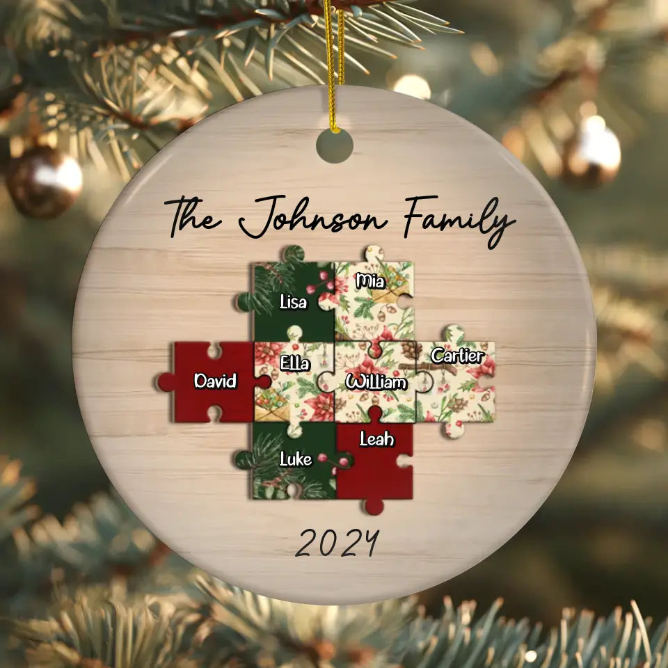 Pieces Of Our Family - Custom Name - Ornament