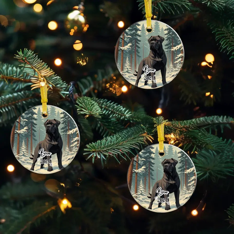 Cane Corso Christmas - Custom Background - Ornament