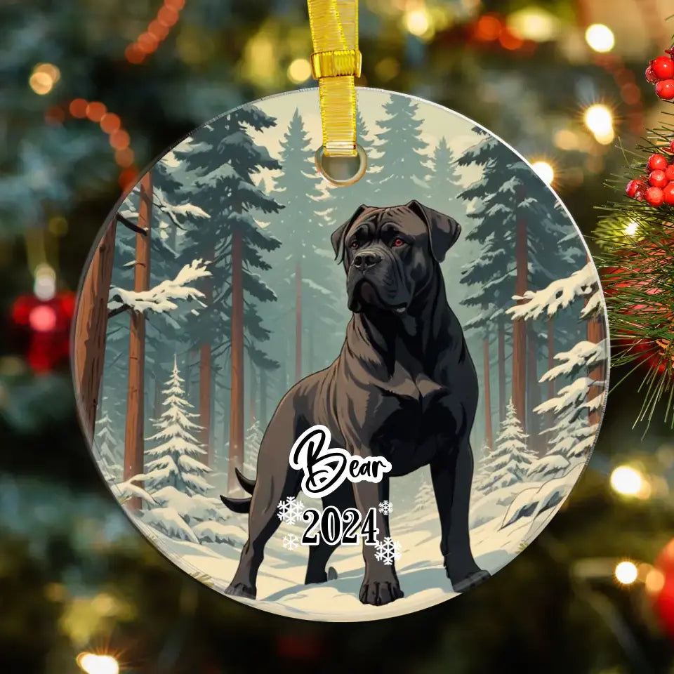 Cane Corso Christmas - Custom Background - Ornament