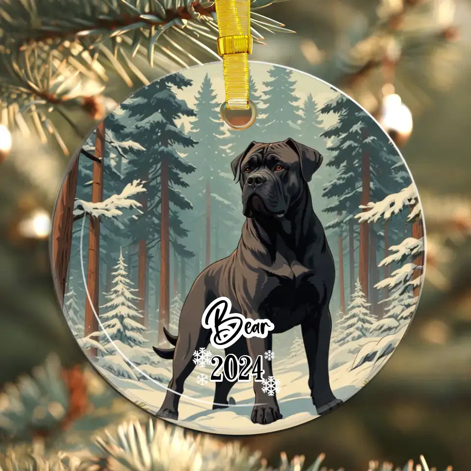 Cane Corso Christmas - Custom Background - Ornament