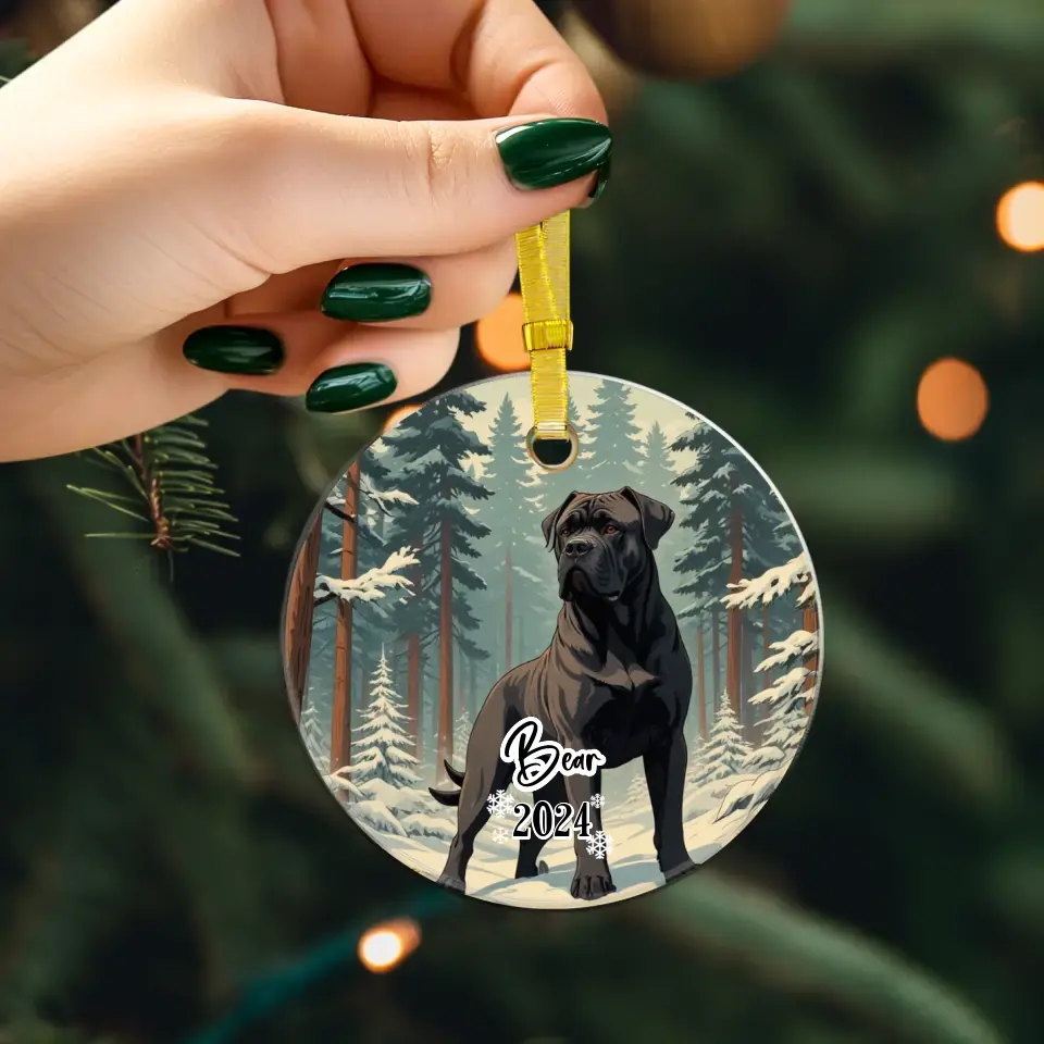 Cane Corso Christmas - Custom Background - Ornament