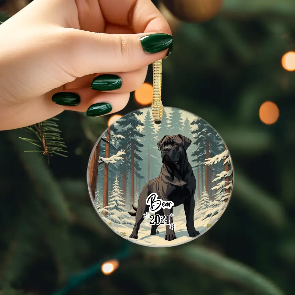 Cane Corso Christmas - Custom Background - Ornament