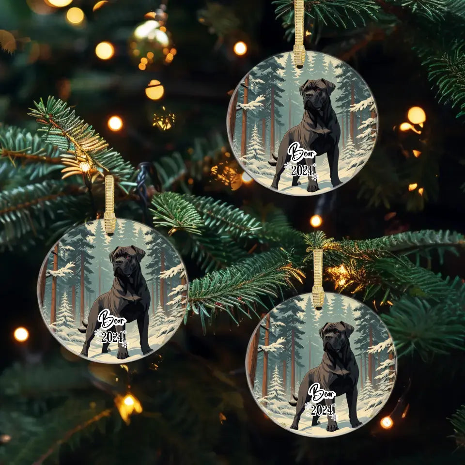 Cane Corso Christmas - Custom Background - Ornament