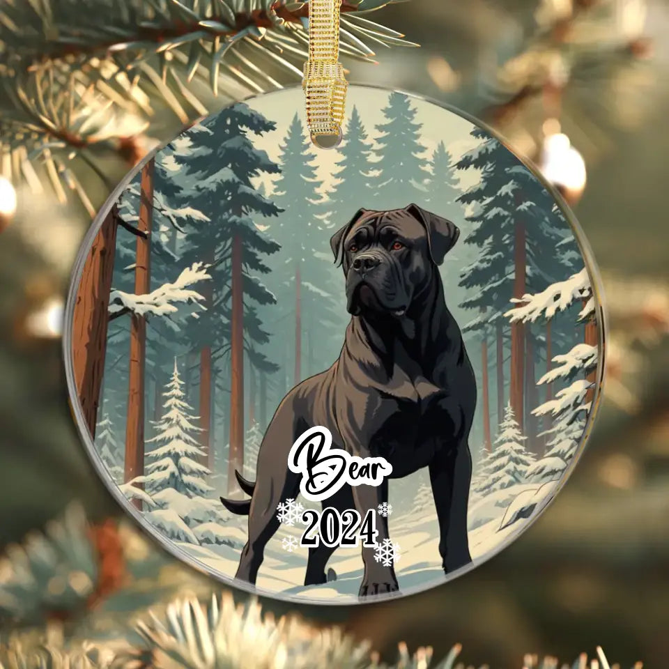 Cane Corso Christmas - Custom Background - Ornament