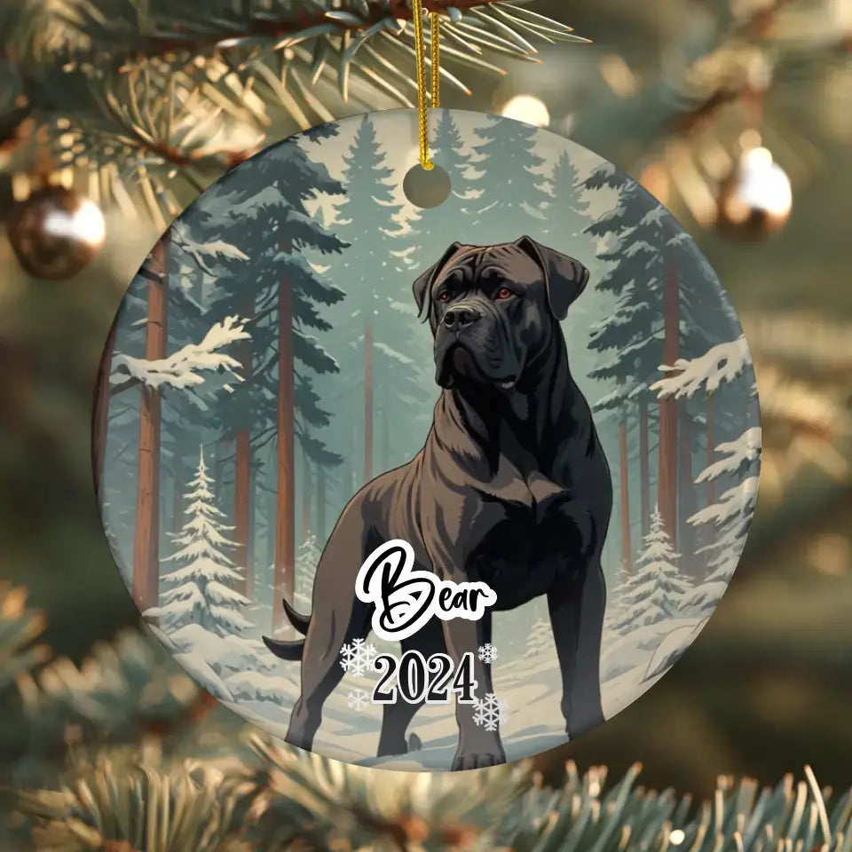 Cane Corso Christmas - Custom Background - Ornament